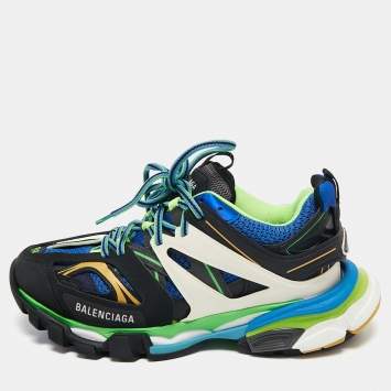 Pre Owned Balenciaga Multicolor Leather and Mesh Tess S Gomma Track Low-Top Sneakers Size 39