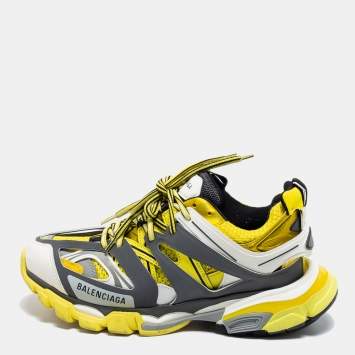 Pre Owned Balenciaga Multicolor Leather And Mesh Track Sneakers Size 39