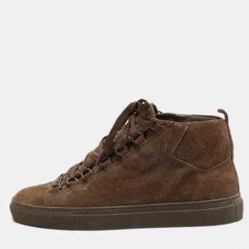 Pre Owned Balenciaga Brown Suede Arena High Top Sneakers Size 41