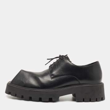 Pre Owned Balenciaga Black Leather Rhino Derby Size 43