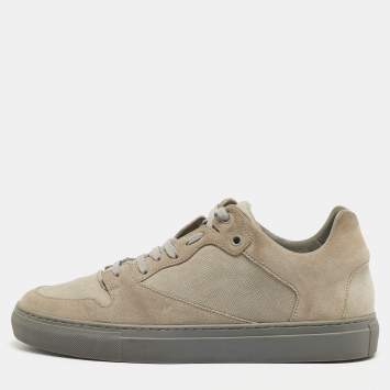Pre Owned Balenciaga Grey Suede and Textured Leather Low Top Sneakers Size 40