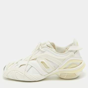 Pre Owned Balenciaga White Rubber and Mesh Tyrex Sneakers Size 42