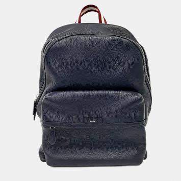 Pre Owned Bally Navy Blue Leather Bali backpack