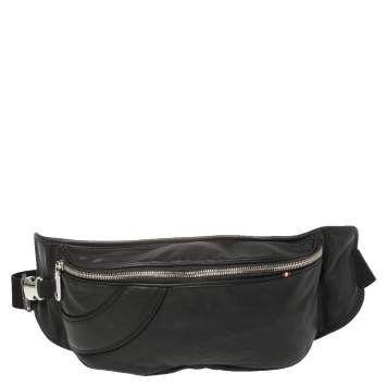 Pre Owned Bally Black Leather Pocket Belt Bag