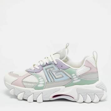 مملوكة مسبقًا حذاء رياضي بربري بأربطة جلد وشبك متعدد الألوان مقاس 41