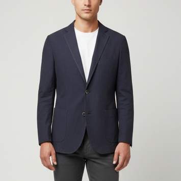 Pre Owned Balmain Navy Blue Stretch Cotton Slim Fit Jacket XXXL