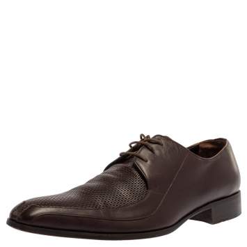 Pre Owned Balmain Brown Leather Lace Up Oxfords Size 43