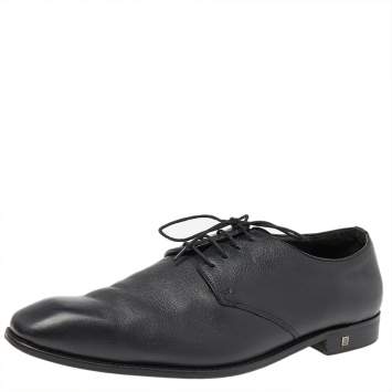 Pre Owned Balmain Black Leather Lace Up Derby Size 46