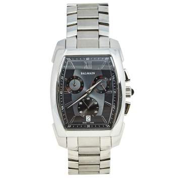 Pre Owned Balmain Grey Stainless Steel Arcade 5741 Men's Wristwatch 38 mm