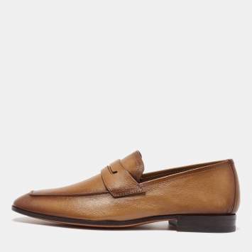 Pre Owned Berluti Tan Leather Andy Penny Loafers Size 39