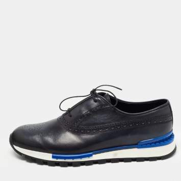 Pre Owned Berluti Two Tone Brogue Leather Fast Track Sneakers Size 40