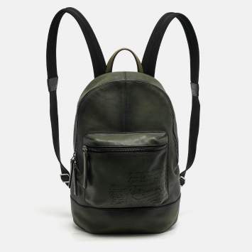 Pre Owned حقيبة ظهر برلوتي جلد سكريتو أخضر حجيم