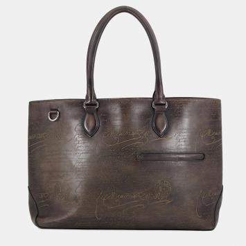 Pre Owned Berluti To Jules Brown Venice Calfskin Leather Tote Bag