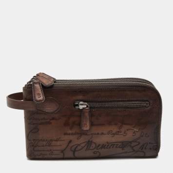 Pre Owned Berluti Brown Leather Tiriwa Scritto Wallet