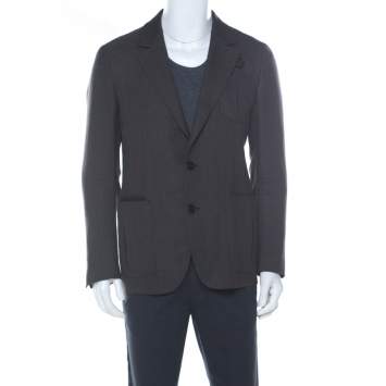 Pre Owned Berluti Brown Regular Fit Wool and Silk Blend Blazer L