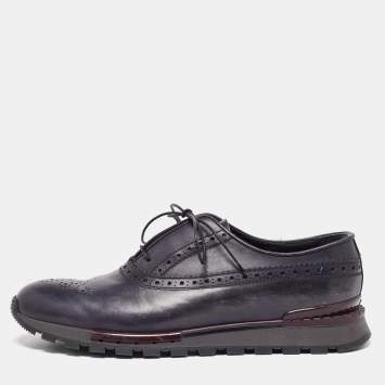 Pre Owned Berluti Blue Leather Brogue Sneakers Size 43