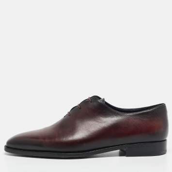 Pre Owned Berluti Burgundy Leather Alessandro Démesure Derby Size 43