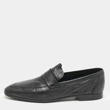 Berluti Black Leather Penny Loafers Size 42.5