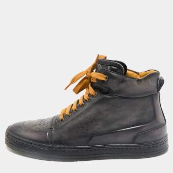Berluti Two Tone Leather Playtime High Top Sneakers Size 43