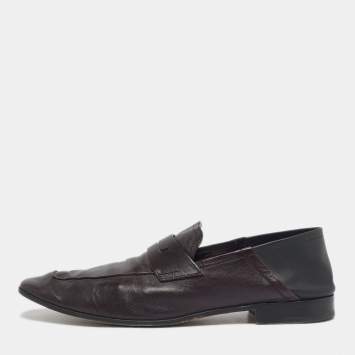 Pre Owned Berluti Brown Leather Lorenzo Slip On Loafers Size 44.5