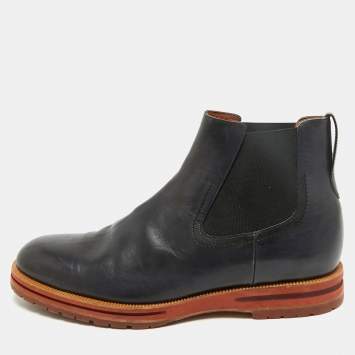 مملوكة مسبقًا Berluti No Style Size 43 Navy Blue Leather Chelsea Boots
