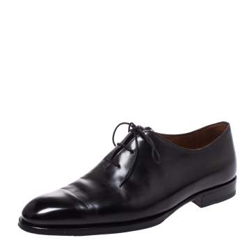 Pre Owned Berluti Black Leather Lace Up Oxford Size 41