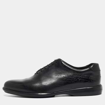 Pre Owned Berluti Navy Blue Leather Alessandro Galet Scritto Oxfords Size 43.5 