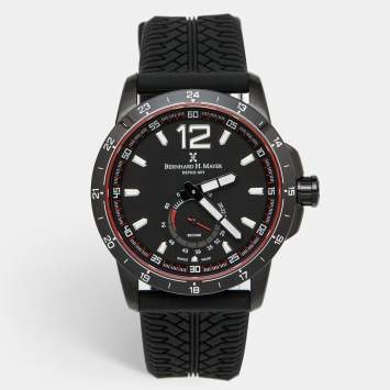 Bernhard H.Mayer Black PVD Coated Stainless Steel Silicone Drift Glider BH11/CW Men's Wristwatch 44 mm