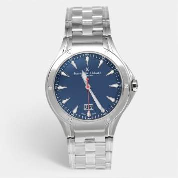 Bernhard H. Mayer Blue Stainless Steel Le Classique BH40P/CW Men's Wristwatch 42 mm 