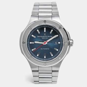 Bernhard H. Mayer Blue Stainless Steel Limited Edition Empire Portus BH51T/CW Men's Wristwatch 44 mm