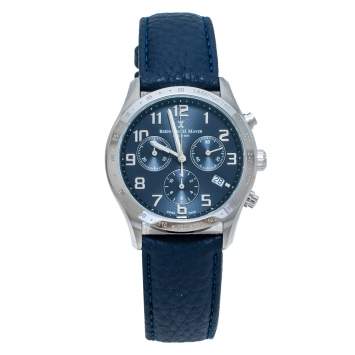Bernard H. Mayer Blue Stainless Steel Iris Chronograph Men's Wristwatch 38 mm