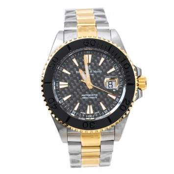 Bernhard H. Mayer Grey Carbon Fiber Two-Tone Stainless Steel Nauticus Royale III Men's Wristwatch 45 mm