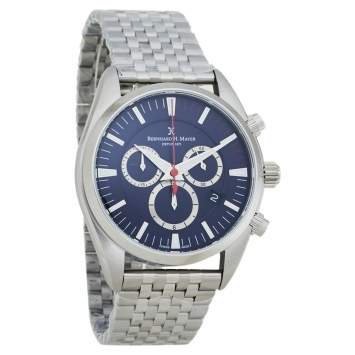 Bernhard H. Mayer Blue Stainless Steel Ascent Chronograph BH06/CW Men's Wristwatch 44 MM