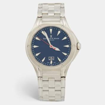 Bernhard H. Mayer Blue Stainless Steel Le Classique BH40P/CW Men's Wristwatch 42 mm 