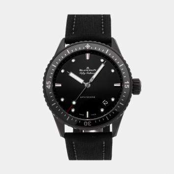 Pre Owned Blancpain Fifty Fathoms Bathyscaphe 5000-0130-B52A Automatic Black Ceramic Men's Wristwatch 44mm