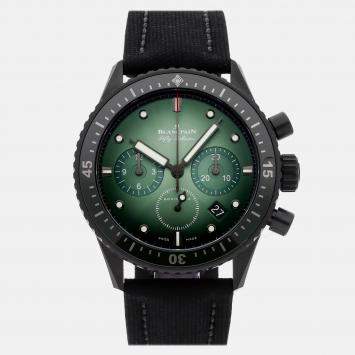 Pre Owned Blancpain Fifty Fathoms 5200-0153-B52A Automatic Green Ceramic Men’s Wristwatch 43 mm