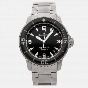 Pre Owned Blancpain Fifty Fathoms 5010-12B30-98S Automatic Black Titanium Men’s Wristwatch 42 mm