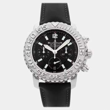 Pre Owned Blancpain Fifty Fathoms Air Command Flyback 2285F-1130-64B Black Stainless Steel Automatic Men's Wristwatch 40mm
