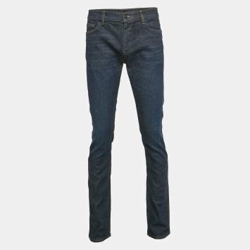 Pre Owned Boss By Hugo Boss Navy Blue Denim Delaware Slim Fit Jeans L Waist 34"