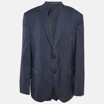 Pre Owned Boss By Hugo Boss Navy Blue Wool Phoenix Blazer 4XL