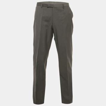 مملوكة مسبقًا بنطلون بوس باي هوغو بوس صوفي رمادي داكن لينون ١ مقاس كبير جداً