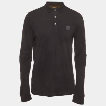 Pre Owned Boss By Hugo Boss Black Pique Long Sleeve Passerby T-Shirt L