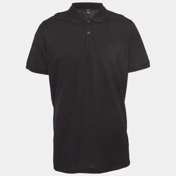 Pre Owned Boss By Hugo Boss Black Pima Cotton Polo T-Shirt XXL