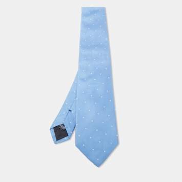 Pre Owned Boss By Hugo Boss Blue Dotted Silk Tie