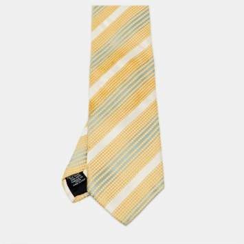 Pre Owned Boss By Hugo Boss Multicolor Diagonal Print Silk Traditional Tie 