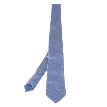 Pre Owned Boss By Hugo Boss Blue Diamond Patterned Silk Tie