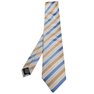 Pre Owned Boss By Hugo Boss Multicolor Striped Silk Jacquard Tie
