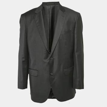 Pre Owned Boss By Hugo Boss Black Virgin Wool Single Breasted Super 150 Blazer XXL