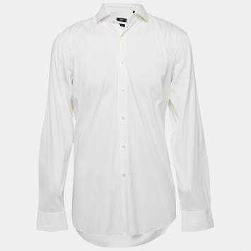 Pre Owned Boss By Hugo Boss White Cotton Slim Fit Shirt XXL