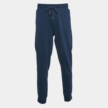 Pre Owned Boss By Hugo Boss Navy Blue Cotton Knit Lamont Jogger Pants XXXL